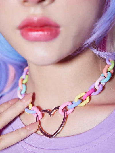 Pastel Colored Heart Necklace