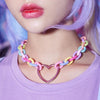 Pastel Colored Heart Necklace