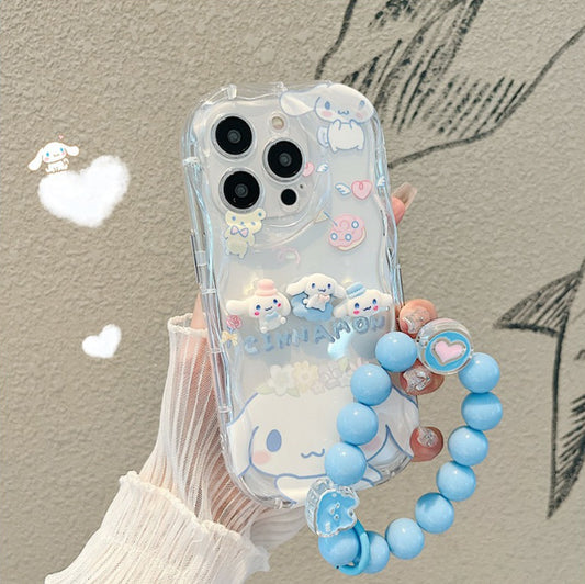 Cinnamoroll Phone Case with Blue Heart Charm