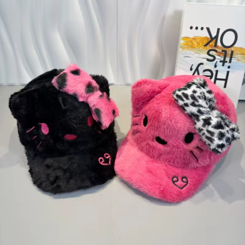Cartoon Kitty Leopard Cap