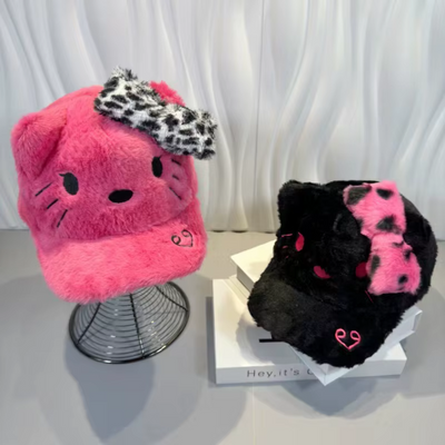 Cartoon Kitty Leopard Cap