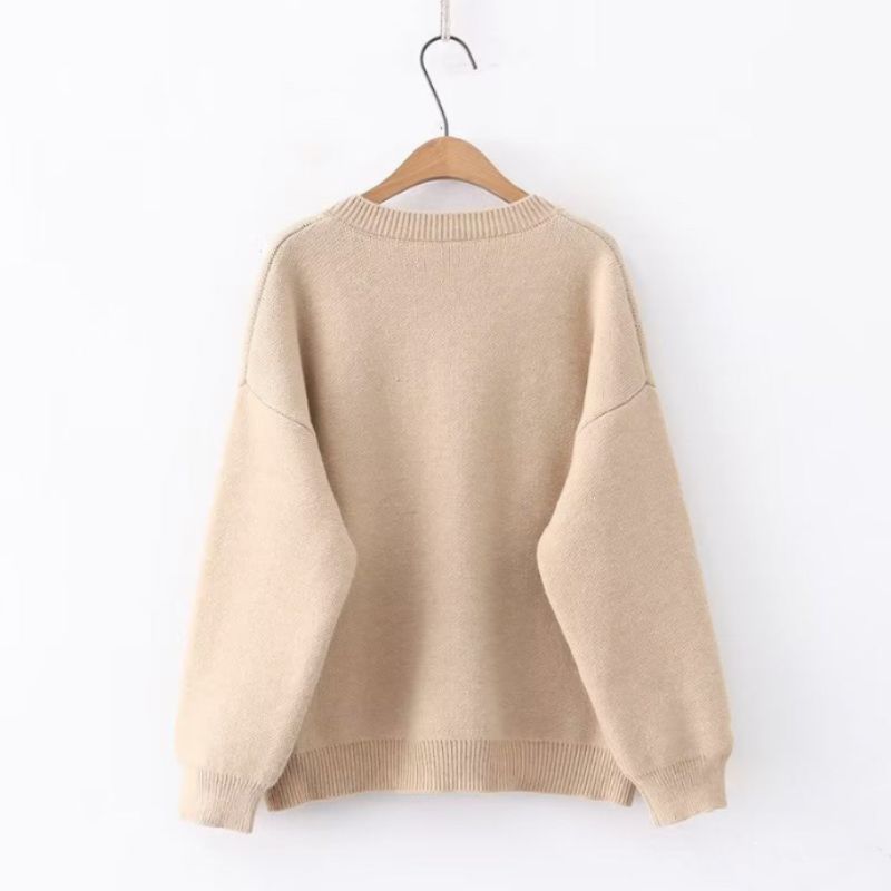 Kawaii pastel knit cardigan with warm and comfortable sleeve design.
