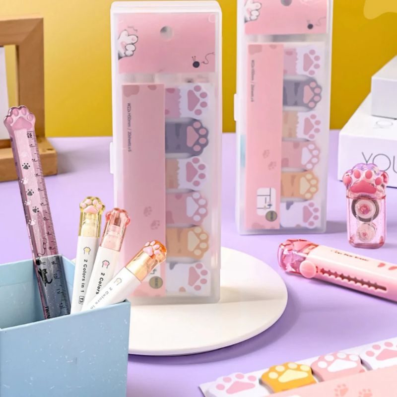 Cat Paw Memo Pad Stationery Set