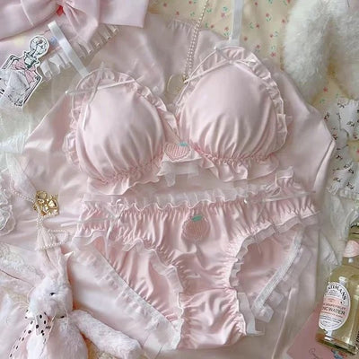 Pink Peach Underwear Suits, featuring soft and comfortable fabric with a cute and playful design for a charming look.