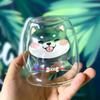 Cute Shiba Double Glass Cup