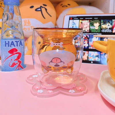 Cute Shiba Double Glass Cup