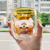 Cute Shiba Double Glass Cup
