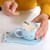 Cute Cat Mug And Dish Set