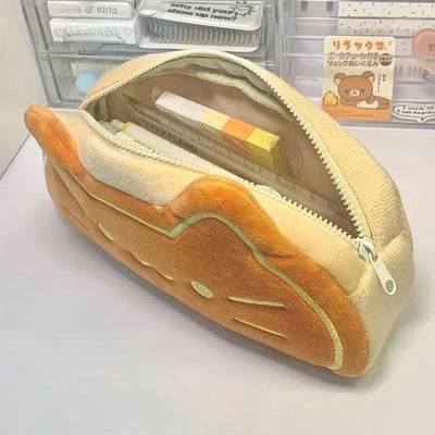 Cute Cat Pencil Case – Soft Plush Zipper Bag