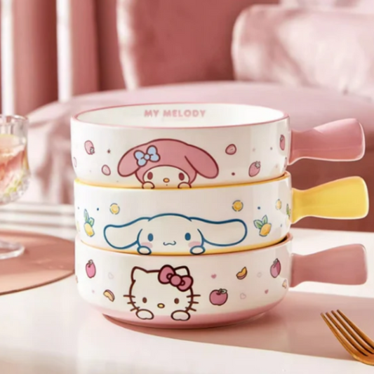 Cute Sanrio Handle Ceramic Bowl
