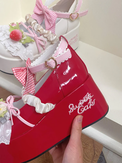 Cute Strawberry Platform Shoes