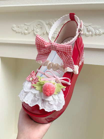 Cute Strawberry Platform Shoes