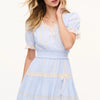 LoveShackFancy Cotton Victorian Mini Dress – Light Blue