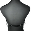 Dark Angel Harness, back view featuring adjustable buckles for a customizable fit, along with detailed straps and chains for an edgy, gothic look.