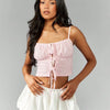 Short Cami Top with Eyelet Embroidery and Adjustable Straps