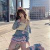 Ruffle Layer Heart Denim Skirt
