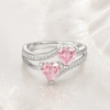 Double Pink Hearts Promise Ring