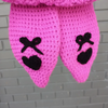 Emo Bunny Crochet Beanie with heart ribbon details, long floppy ears, and a mix of cute and dark aesthetics for a perfect emo-kawaii vibe.