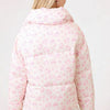 Floral Printed Puffer Ribbon Bow Jacket