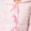 Floral Printed Puffer Ribbon Bow Jacket