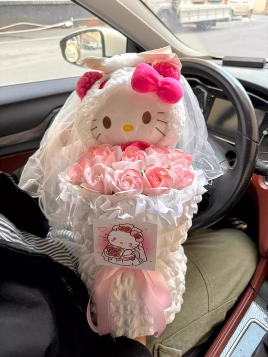 H-Kitty Pink Rose Bridal Bouquet – Perfect Wedding or Gift