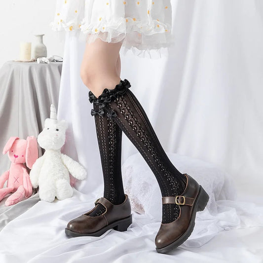 Lolita Lace Socks Bow Ruffle