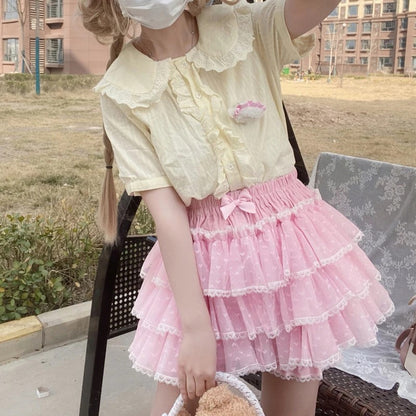 Pink Pants With Ruffled Hearts