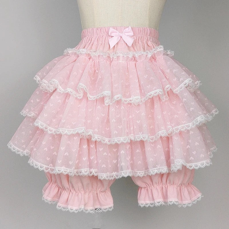 Pink Pants With Ruffled Hearts