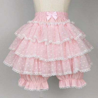 Pink Pants With Ruffled Hearts