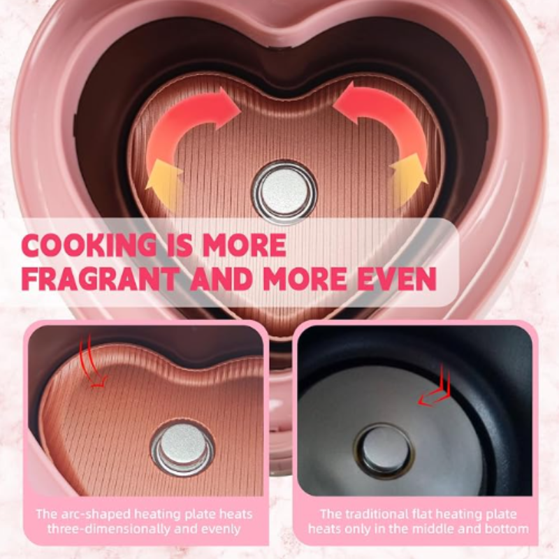 Heart-Shaped Pink Rice Cooker – 1.8L