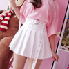 Heart Belt Pleated Mini Skirt