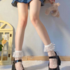 White socks perfectly paired with a cutecore and romantic style, adding a touch of softness and charm to the look.