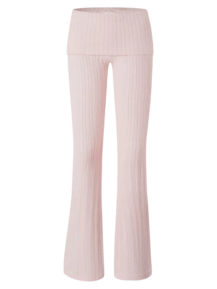 Colette Cable Knit Fold-Over Pants