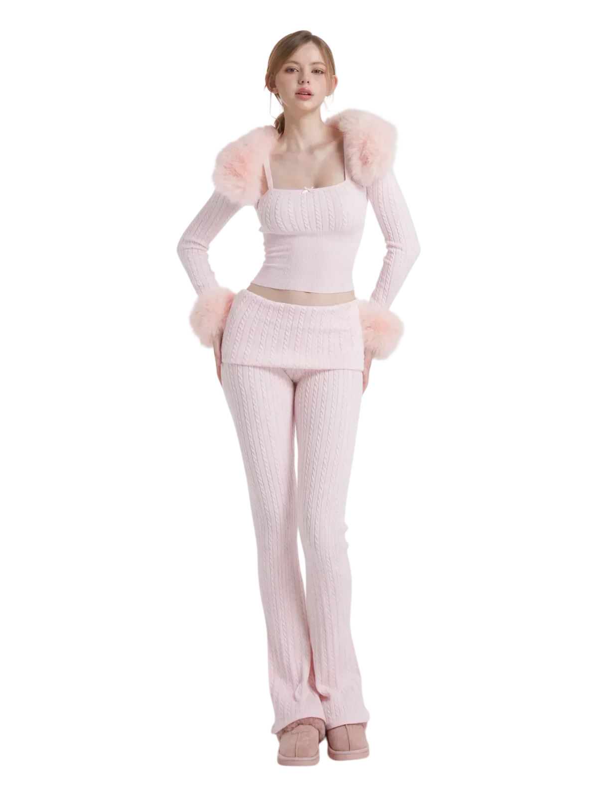 Colette Cable Knit Fold-Over Pants