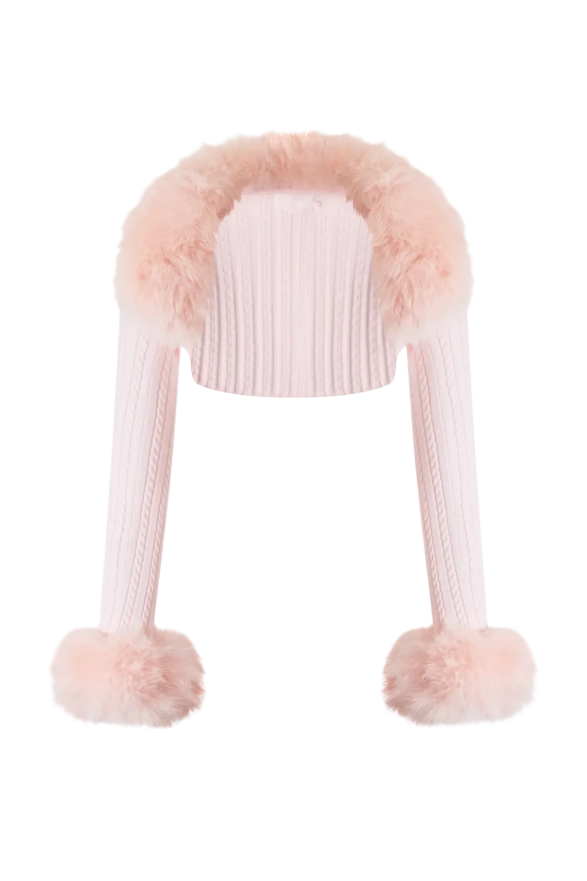 Colette Pink Fur Cable Knit Bolero Cardigan