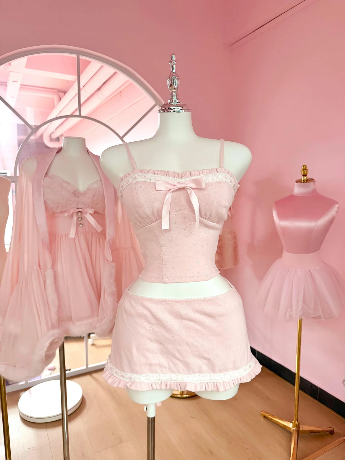 Sweetheart Cotton Pointelle Skirt