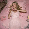 Rose Princess Fur Chiffon Babydoll Dress