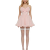 Rose Princess Fur Chiffon Babydoll Dress