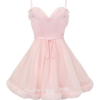 Rose Princess Fur Chiffon Babydoll Dress