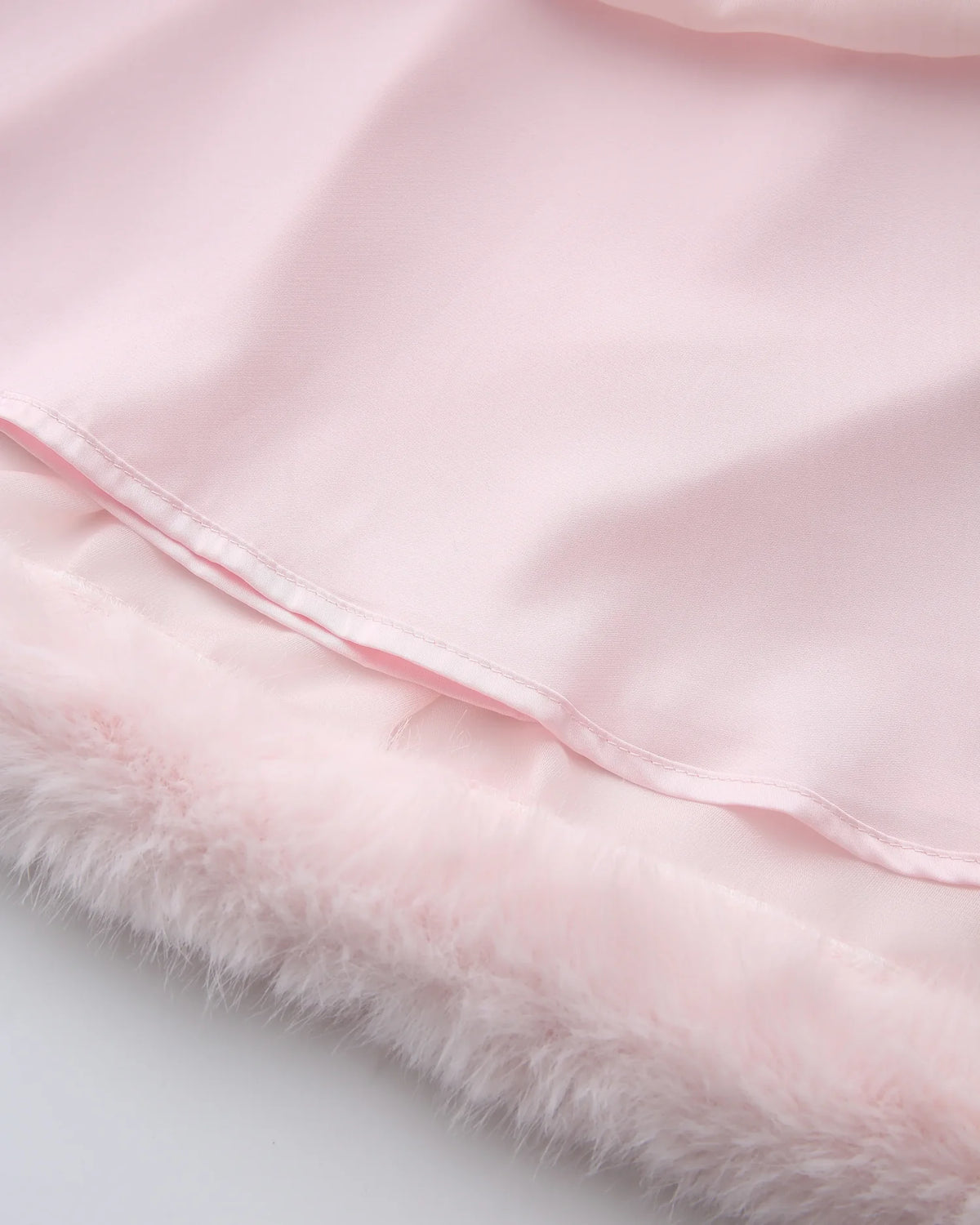 Rose Princess Fur Chiffon Babydoll Dress