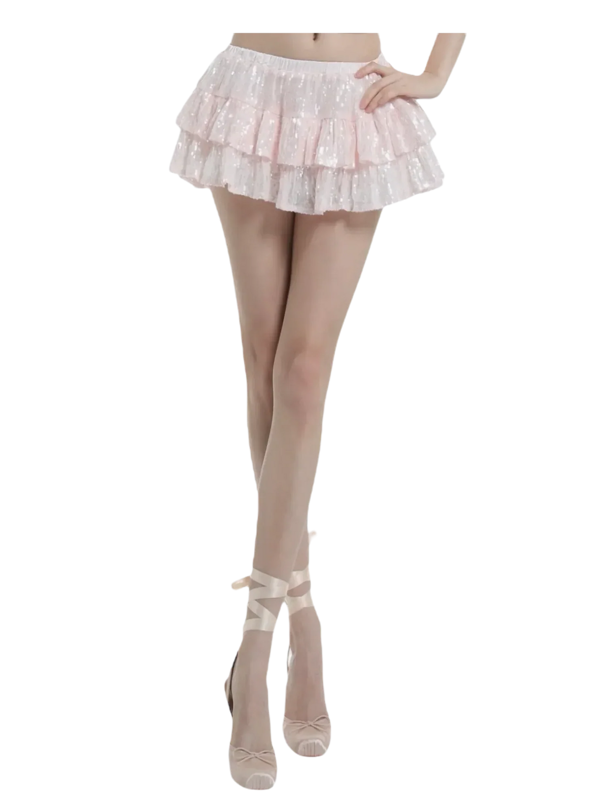 Rosette Fairy Dust Sequin Mini Skirt + Petticoat