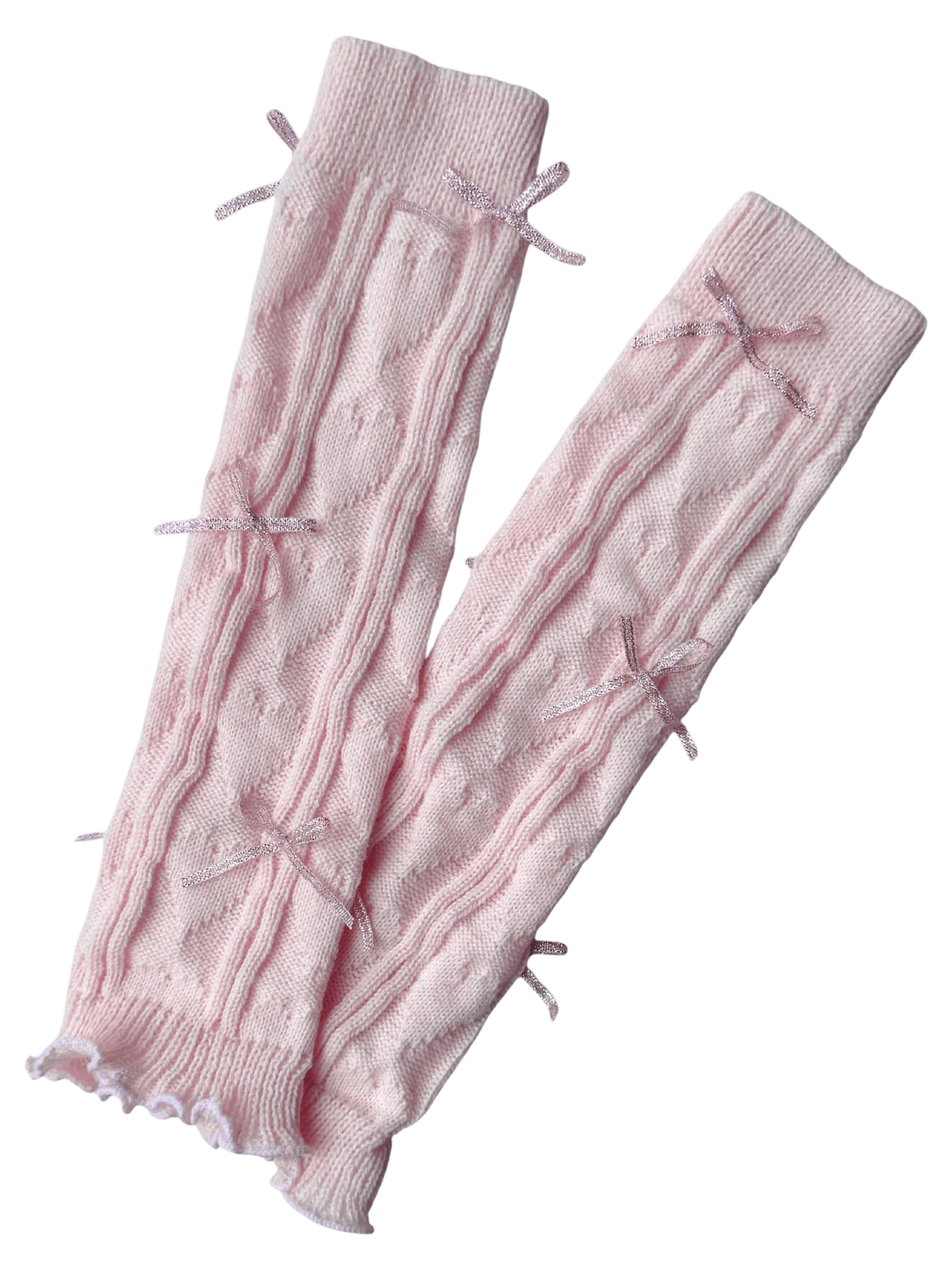 Gold Bow Leg Warmer (Pink)
