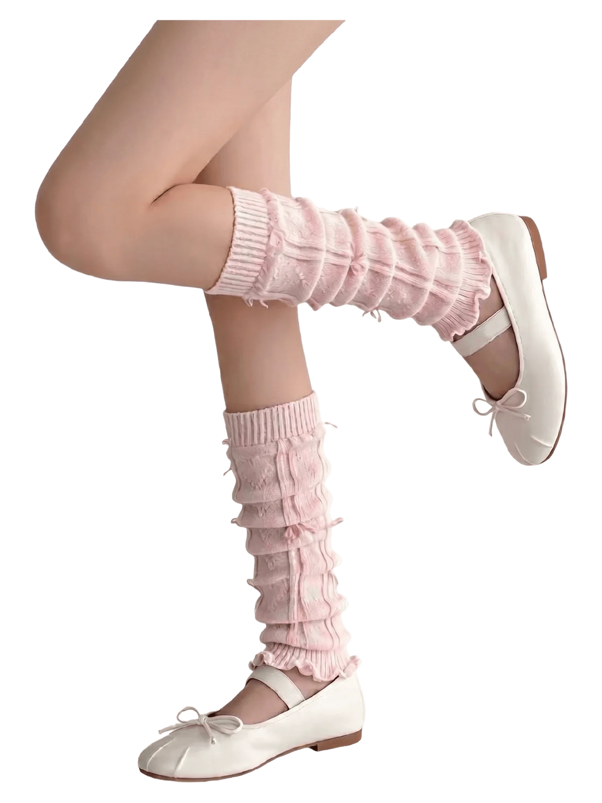 Gold Bow Leg Warmer (Pink)