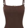 Colette Cable Knit Cami Top (Brown)