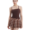 Colette Cable Knit Cami Top (Brown)