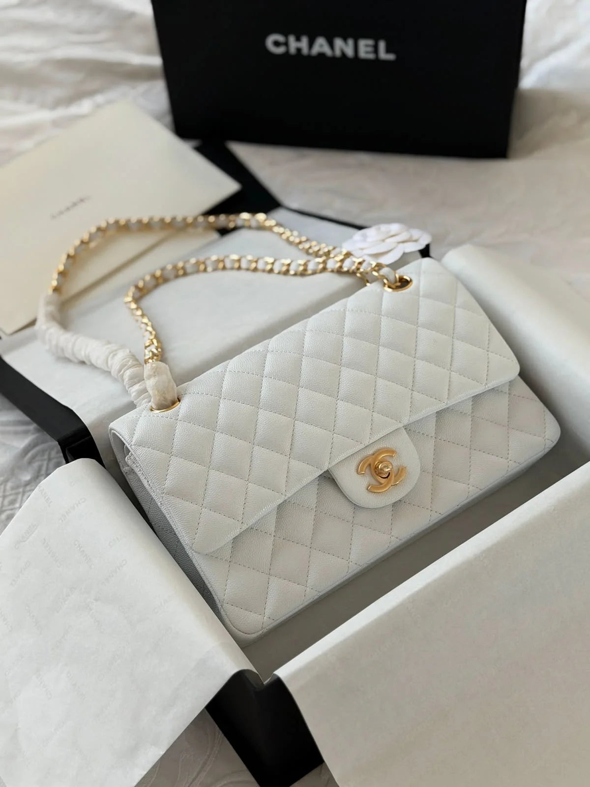 Mini Classic Handbag – White