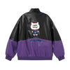 Black and Purple Leather Jacket Unisex Coats
