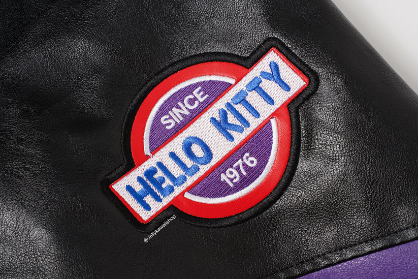 Black and Purple Leather Jacket Unisex Coats