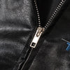 Black and Purple Leather Jacket Unisex Coats