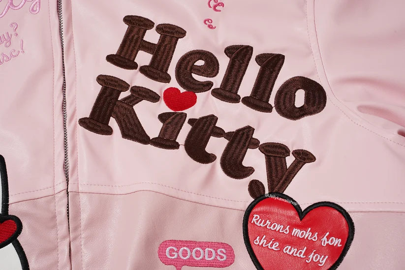 Pink Leather Jacket Unisex Coat